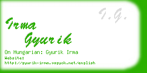 irma gyurik business card